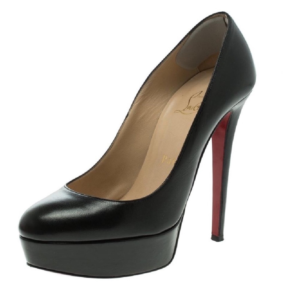 Christian Louboutin Black Leather Bianca Platforms